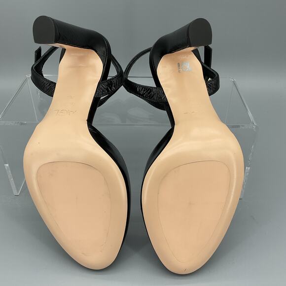 NEW AGL Milly H Block Heel Sandals Black Size 6 (36) - Picture 8 of 10